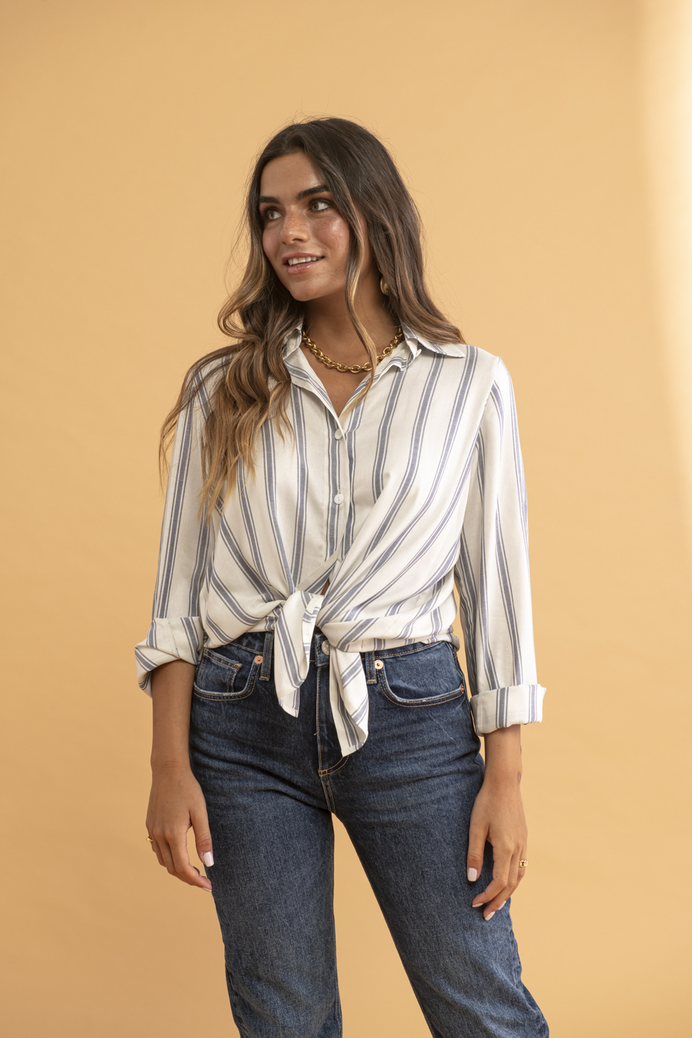 Susana Shirt with Vertical Stripes | OH, MONDAY!